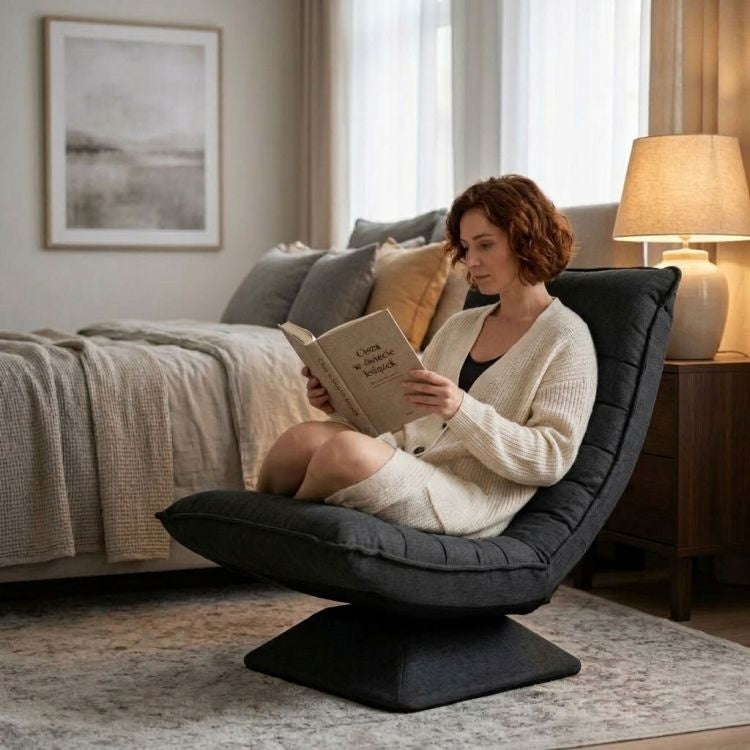 Okretna podesiva fotelja, crna - ModernHome
