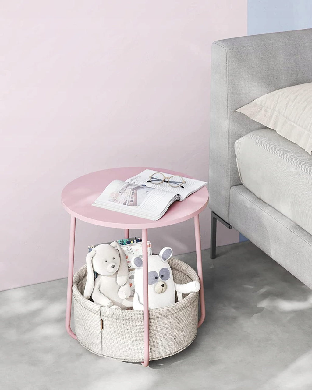 Okrugli klub stočić sa korpom pink - LET223R61