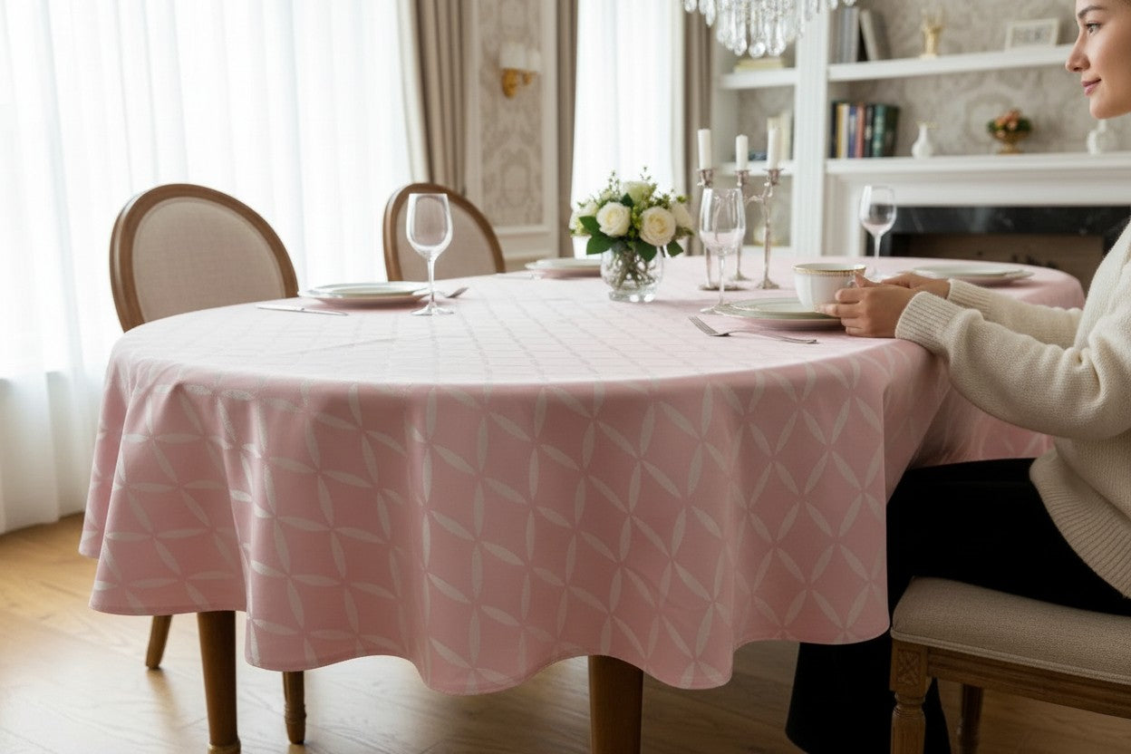 Okrugli Stolnjak Ø150cm Roze boja-lotos