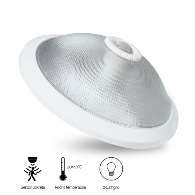 Plafonjera Senzor 1024 2Xe27 Bela