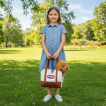 Plišana igračka za decu, štene Brown Poodle, torba + četka za negu