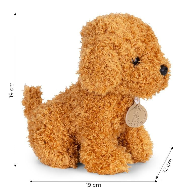 Plišana igračka za decu, štene Brown Poodle, torba + četka za negu