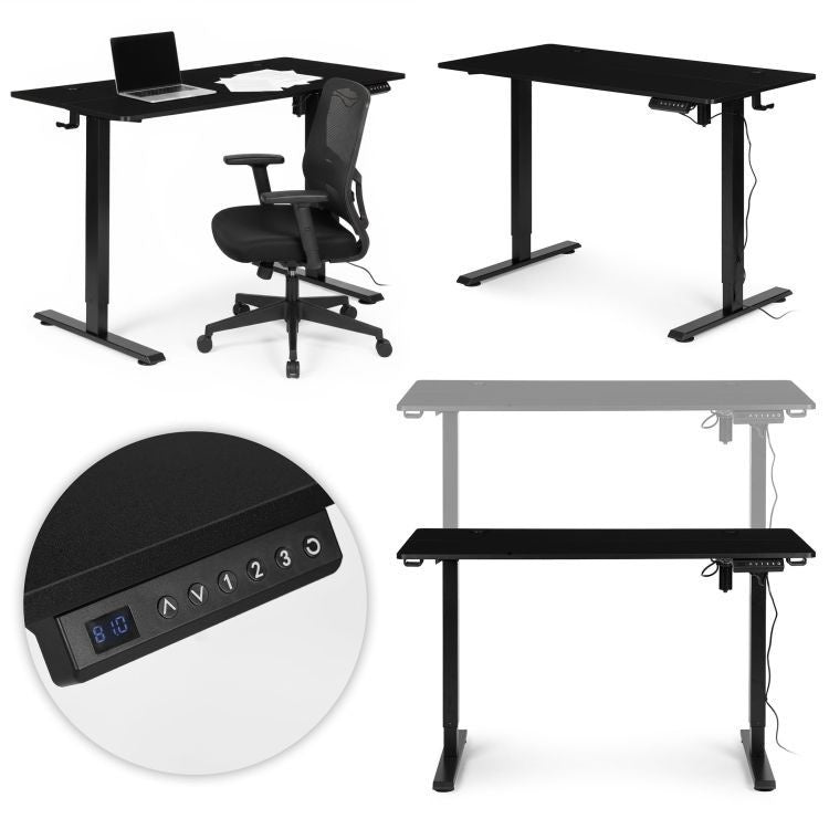 Podesivi Electric sto 120x60 cm podesavanje visine 72–117 cm Black ModernHome