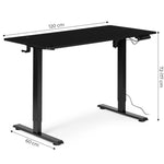 Podesivi Electric sto 120x60 cm podesavanje visine 72–117 cm Black ModernHome
