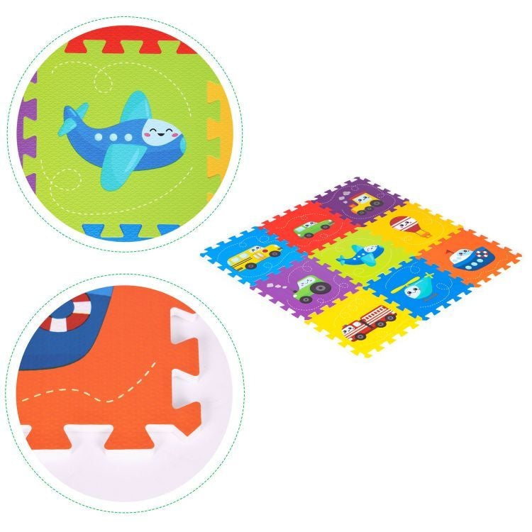 PODLOGA ZA IGRU PUZZLE VEHICLES 9 ELEMENATA 86x86CM IPLAY