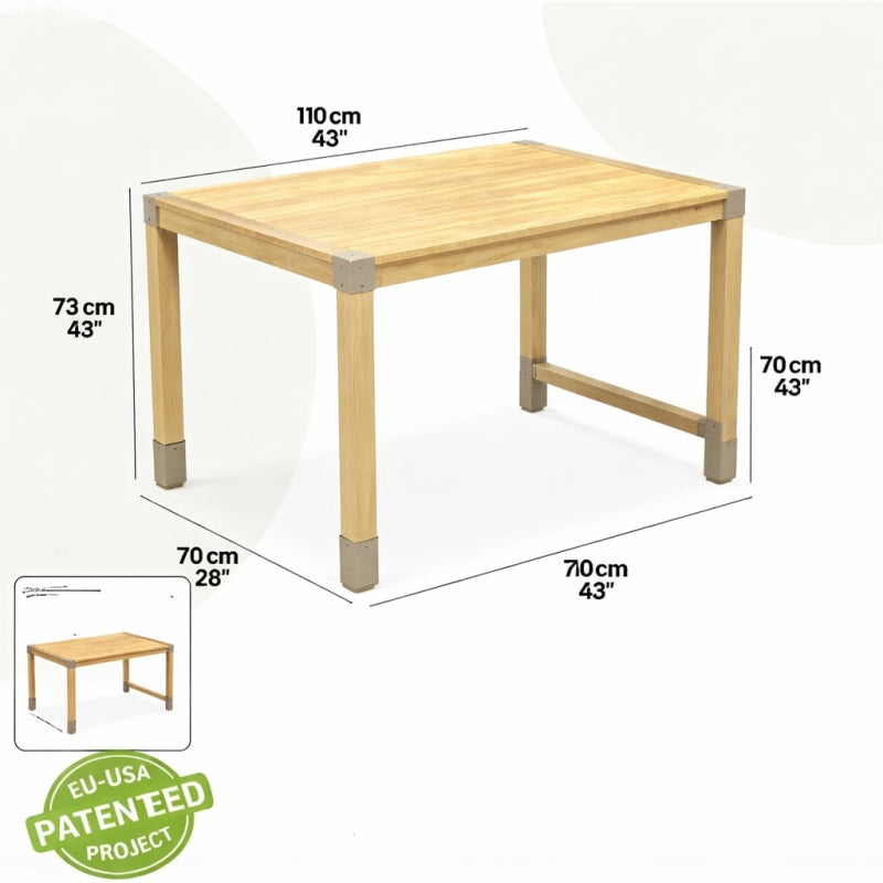 Pravougaoni drveni sto 64 x 100 x 73 cm – Bež | Fixwood Fix-2054