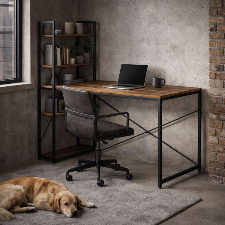 Radni sto 120x60 cm sa policama Dark ModernHome