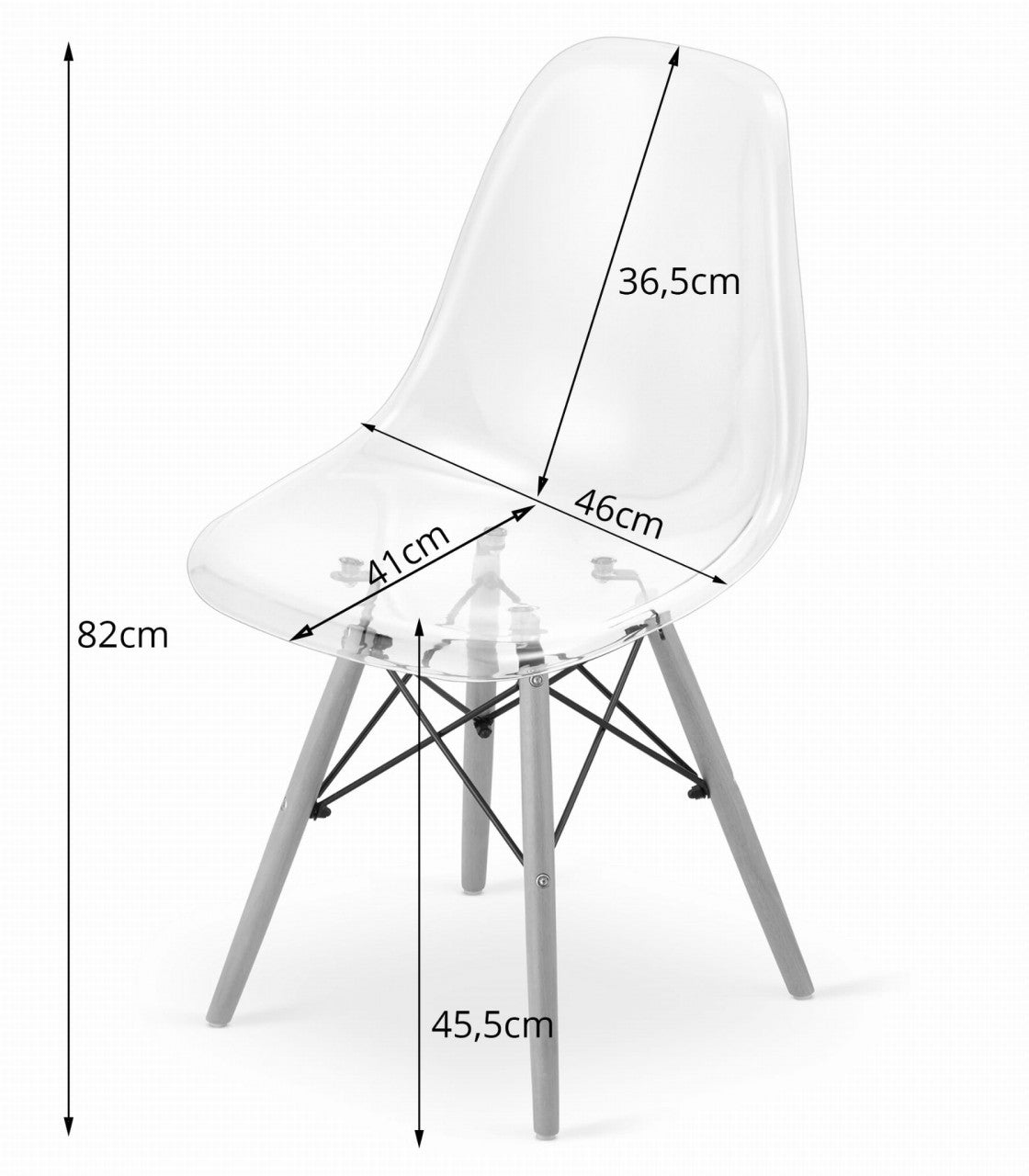 RIMINI SET 4 STOLICE TRANSPARENT