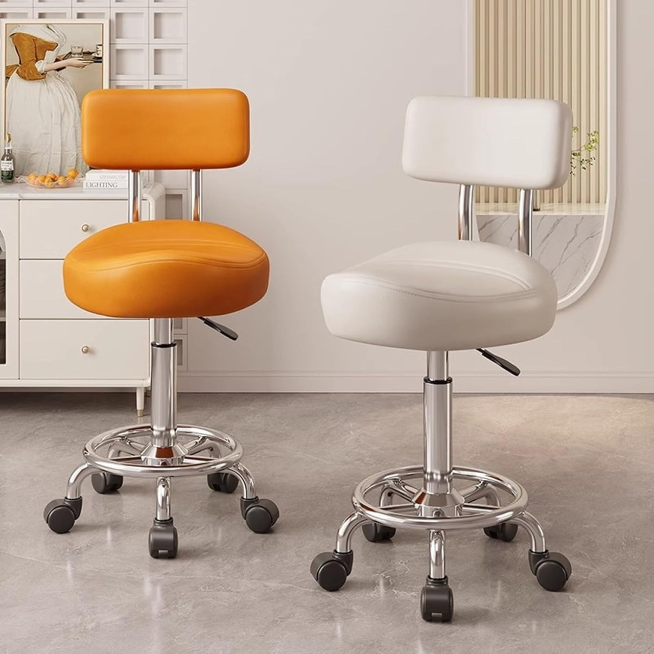 ROTIRAJUĆA STOLICA SA NASLONOM, PODESIVA, ZA SALON - ORDINACIJU MODERNO 01