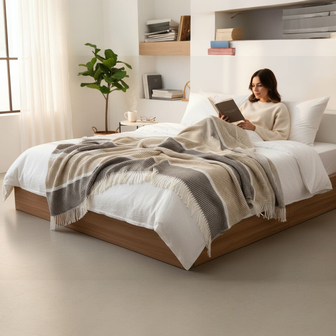 Ćebe Cozy 180x220cm Selay Bej N- Akril/Pamuk