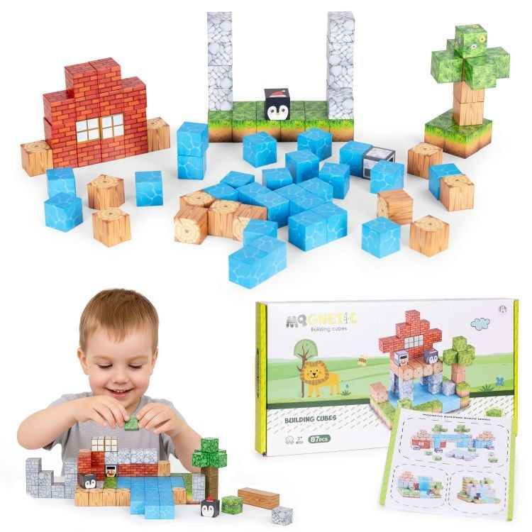 Set magnetnih kocki za decu – 87 delova