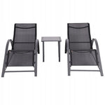 Set od 2 ležaljke za baštu sa stolom Black