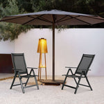 Set od 4 sklopive baštenske stolice sa podesivim naslonom, Gray, MultiGarden