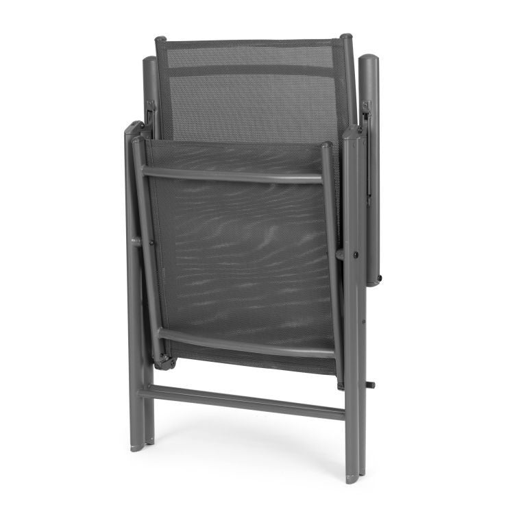 Set od 4 sklopive baštenske stolice sa podesivim naslonom, Gray, MultiGarden