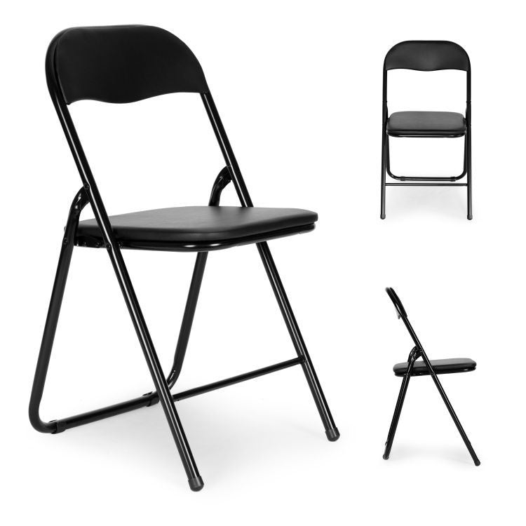 Set od 4 skopivih stolica black eco-leather