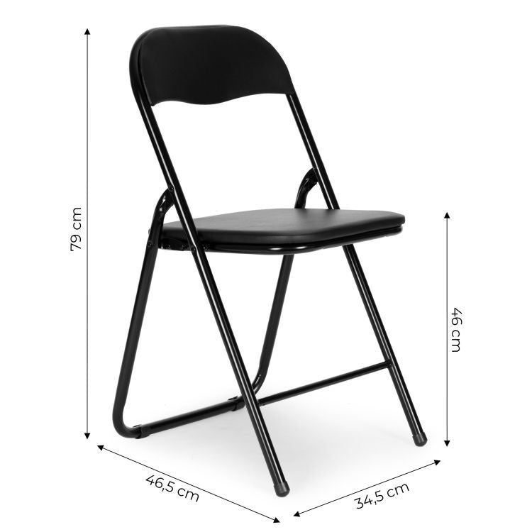 Set od 4 skopivih stolica black eco-leather