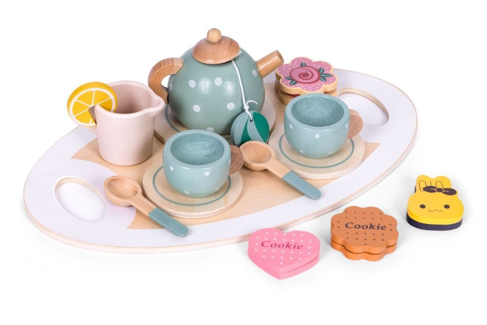 Set za čaj i kafu sa kolačićima i tacnom sa posluživanje ECOTOYS