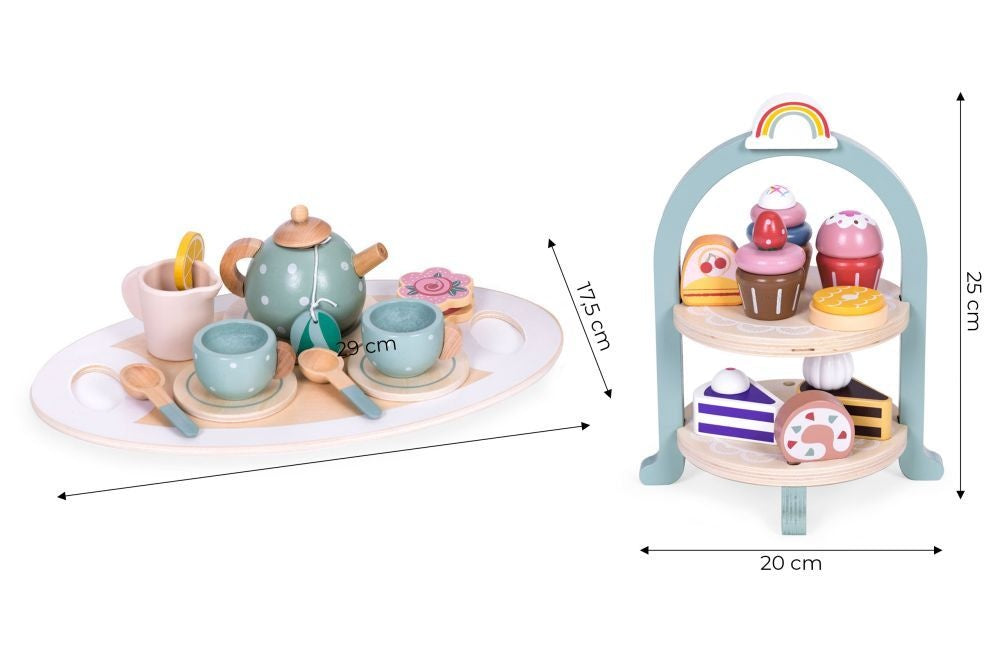 Set za čaj i kafu sa kolačićima i tacnom sa posluživanje ECOTOYS
