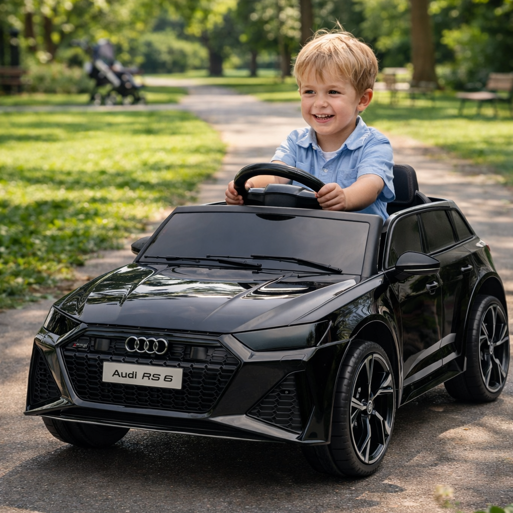 Audi RS6 Licencirani Dečiji Automobil na Baterije – Crni