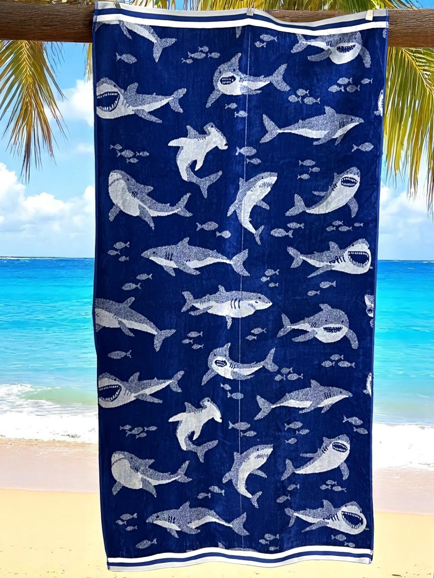 Plažni peškir "Shark" – 90x170 cm