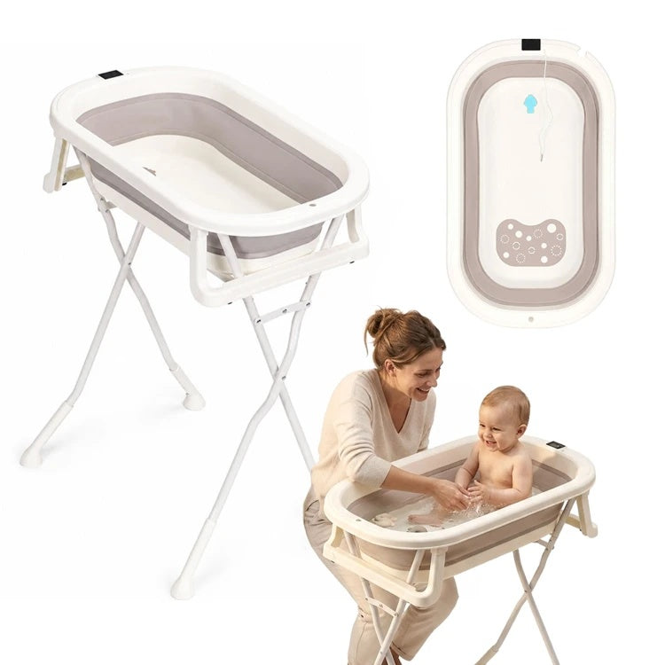 Sklopiva kadica za bebe sa postoljem, odvodom i LCD termometrom – ECOTOYS