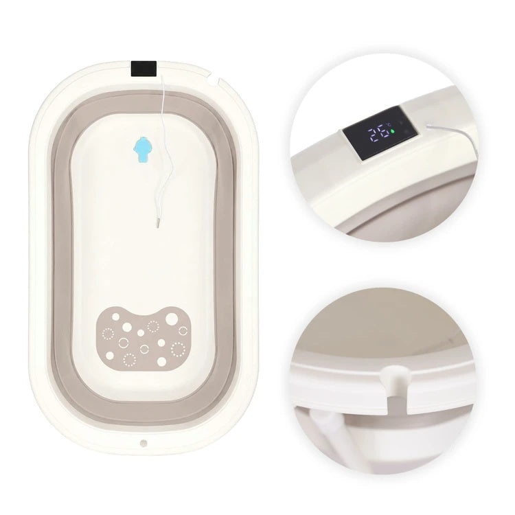 Sklopiva kadica za bebe sa postoljem, odvodom i LCD termometrom – ECOTOYS