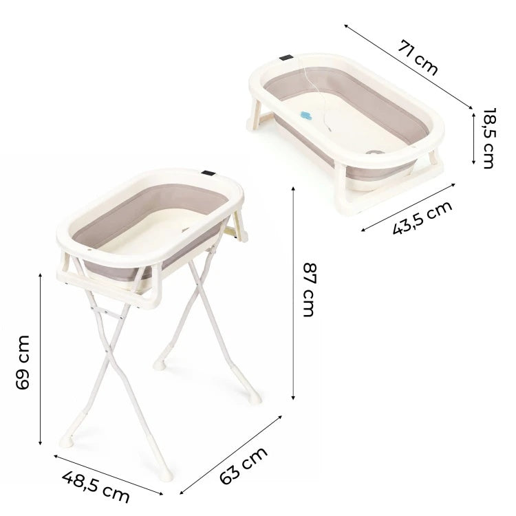 Sklopiva kadica za bebe sa postoljem, odvodom i LCD termometrom – ECOTOYS