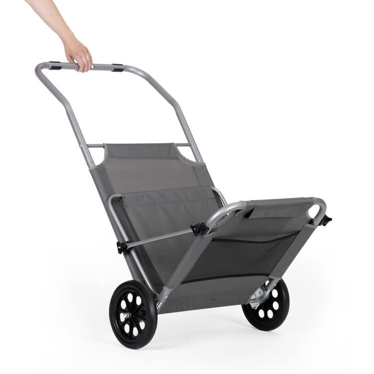 Sklopiva ležaljka za plažu sa točkovima i tendom – Grey MultiGarden