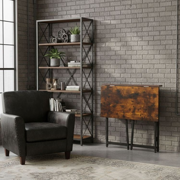 Sklopivi radni sto za računar 80 × 45 cm – LOFT Dark Wood ModernHome