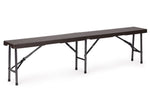 Sklopivi set sto180cm sa 2 klupe ratan brown