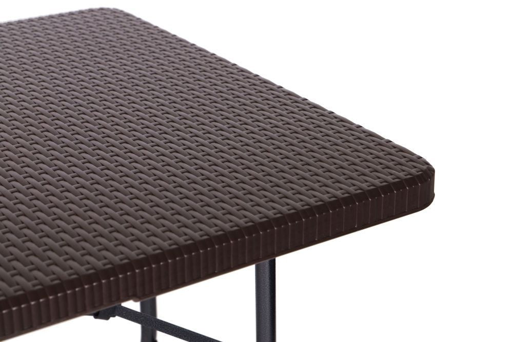 Sklopivi set sto180cm sa 2 klupe ratan brown