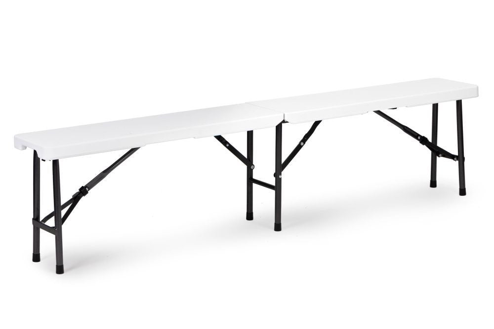 Sklopivi sto 180cm + 2 klupe beli