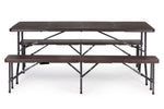 Sklopivi sto 180cm + 2 klupe braon