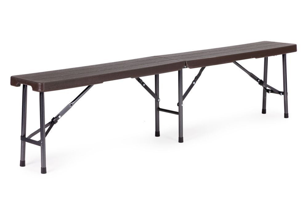 Sklopivi sto 180cm + 2 klupe braon