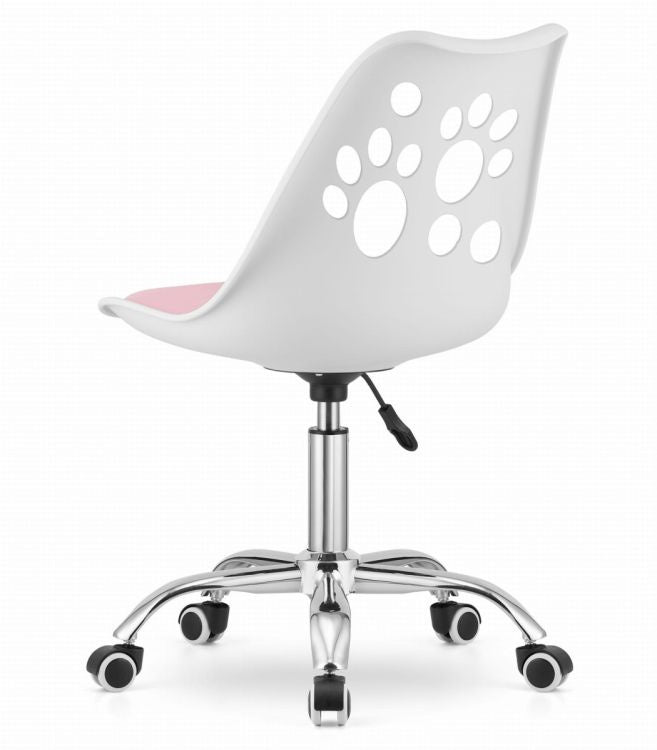 Stolica PRINT white pink