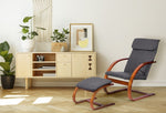 Stolica za ljuljanje sa naslonom za noge walnut MODERNHOME