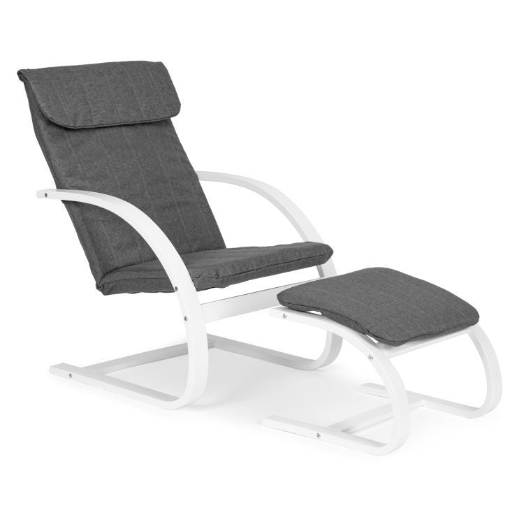 Stolica za ljuljanje sa naslonom za noge White MODERNHOME