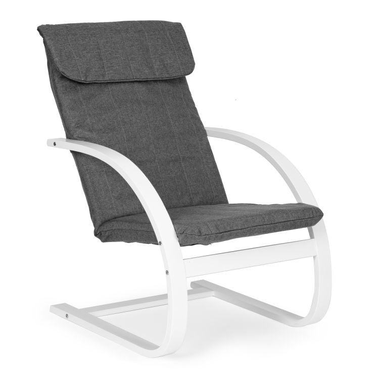 Stolica za ljuljanje sa naslonom za noge White MODERNHOME