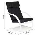 Stolica za ljuljanje white/black MODERNHOME