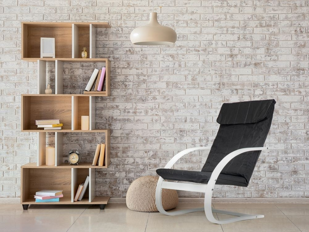 Stolica za ljuljanje white/black MODERNHOME