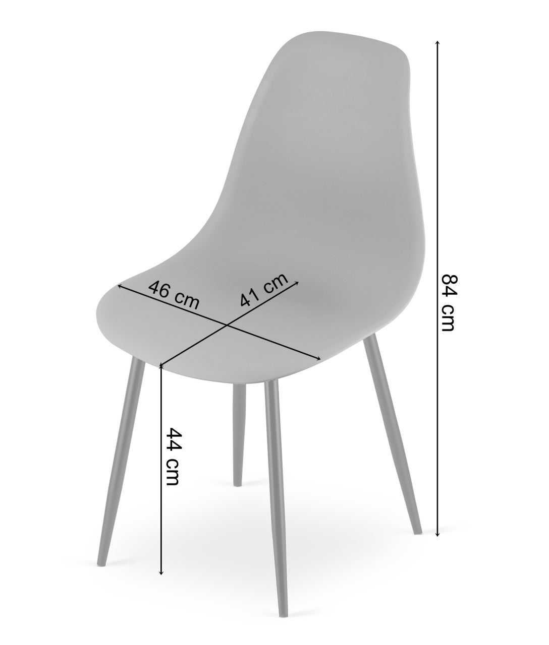 Stolice WAT crne, crne nogare, set od 4 komada