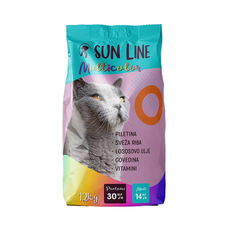 SUN LINE Multicolor Suva hrana za mačke 12kg