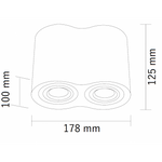 Svetiljka Jm-016 Plafonska Crna 2*GU10 IP20