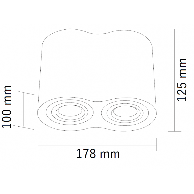 Svetiljka Jm-016 Plafonska Crna 2*GU10 IP20