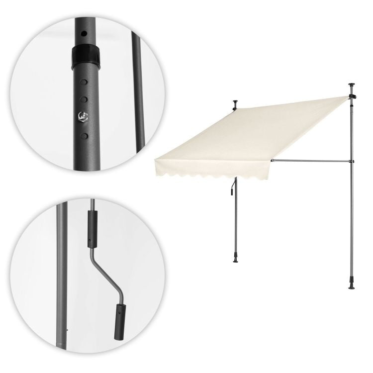 Tenda za terasu i balkon sa podešavanjem visine 2x1.2m Beige Multigarden