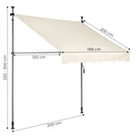 Tenda za terasu i balkon sa podešavanjem visine 2x1.2m Beige Multigarden
