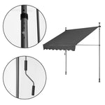 Tenda za terasu i balkon sa podešavanjem visine 2X1.2M Grey Multigarden