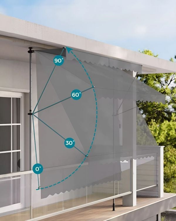 Tenda za terasu i balkon sa podešavanjem visine 2X1.2M Grey Multigarden