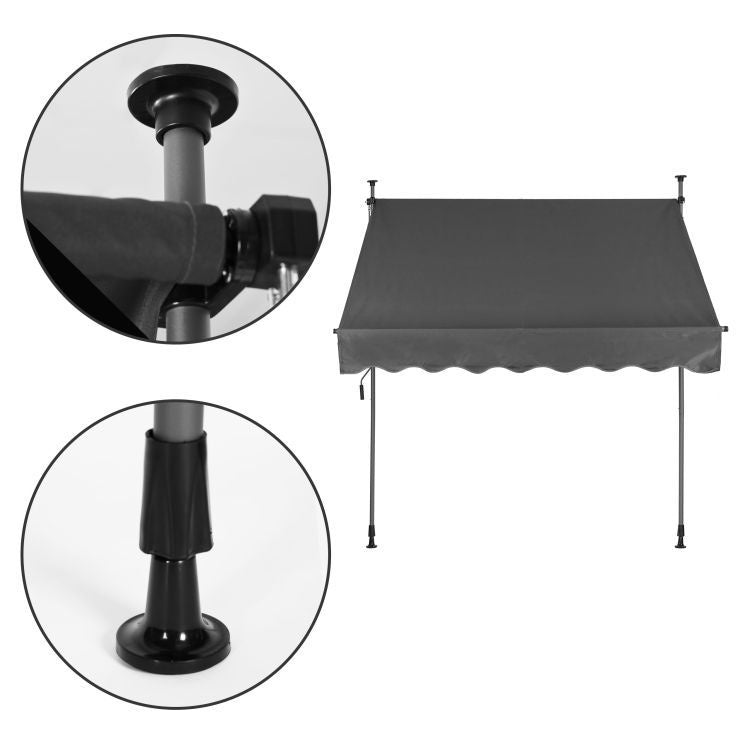 Tenda za terasu i balkon sa podešavanjem visine 2X1.2M Grey Multigarden