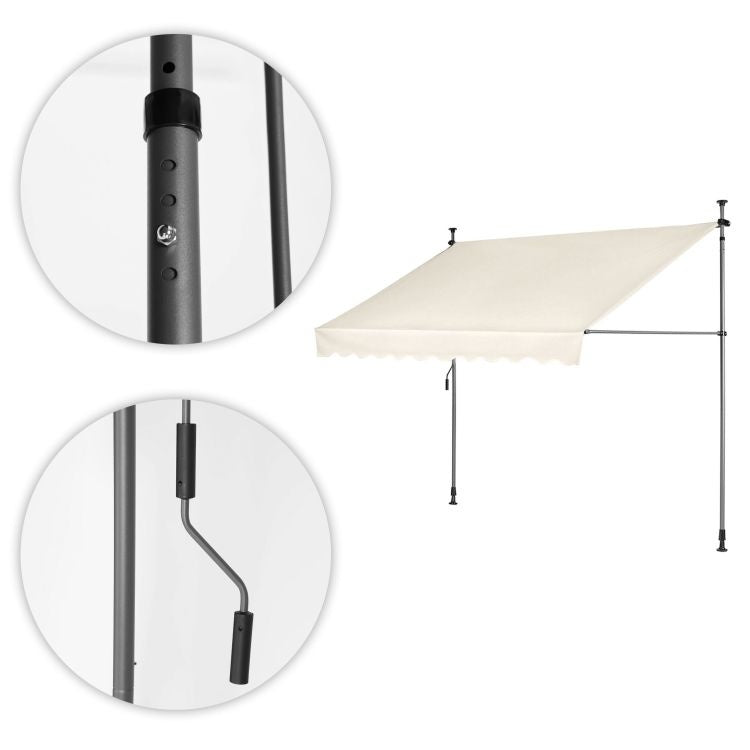 Tenda za terasu i balkon sa podešavanjem visine 3x1.2m Beige Multigarden